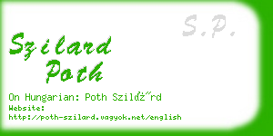 szilard poth business card